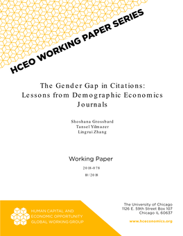 The Gender Gap in Citations: Lessons from Demographic Economics Journals