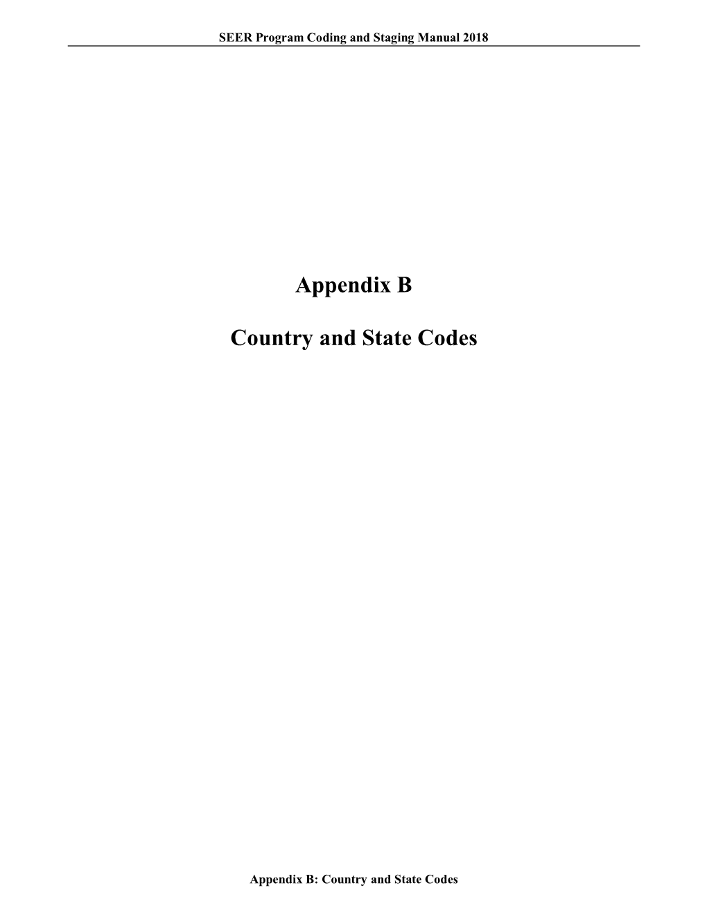 Appendix B Country and State Codes