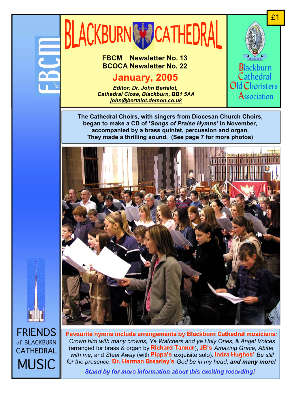 Blackburn Cathedral Newsletter Jan 2005