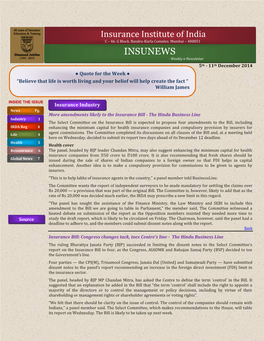 INSUNEWS - Weekly E-Newsletter