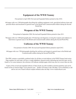 Equipment of the WWII Tommy