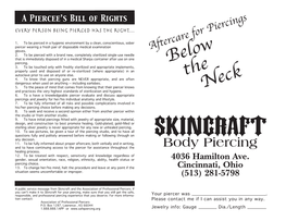 Aftercare for Piercings Below the Neck