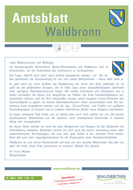 Amtsblatt Gemeinde Waldbronn KW 12