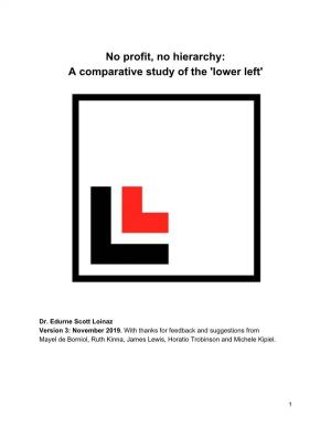 No Profit, No Hierarchy. a Comparative Study of the Lower Left (Version 3