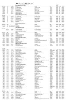 2020 Proposed WSL Schedule