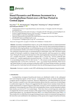 Stand Dynamics and Biomass Increment in a Lucidophyllous Forest Over a 28-Year Period in Central Japan