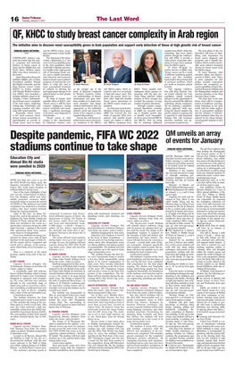Despite Pandemic, FIFA WC 2022 Stadiums Continue to Take Shape
