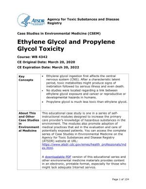 Ethylene Glycol and Propylene Glycol Toxicity