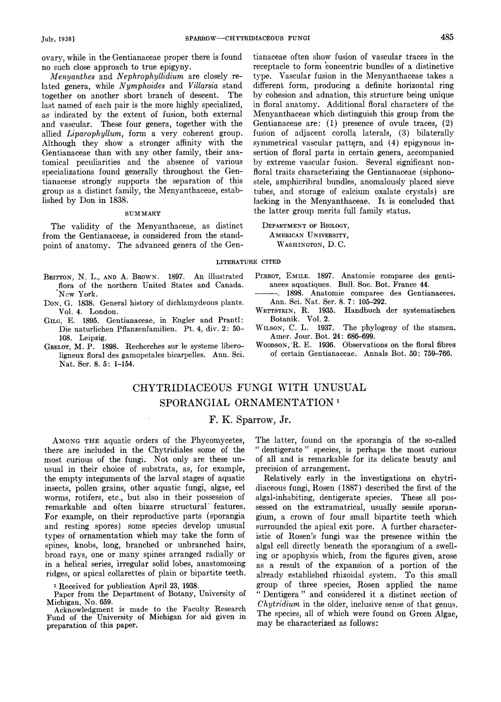 Chytridiaceous Fungi with Unusual Sporangial