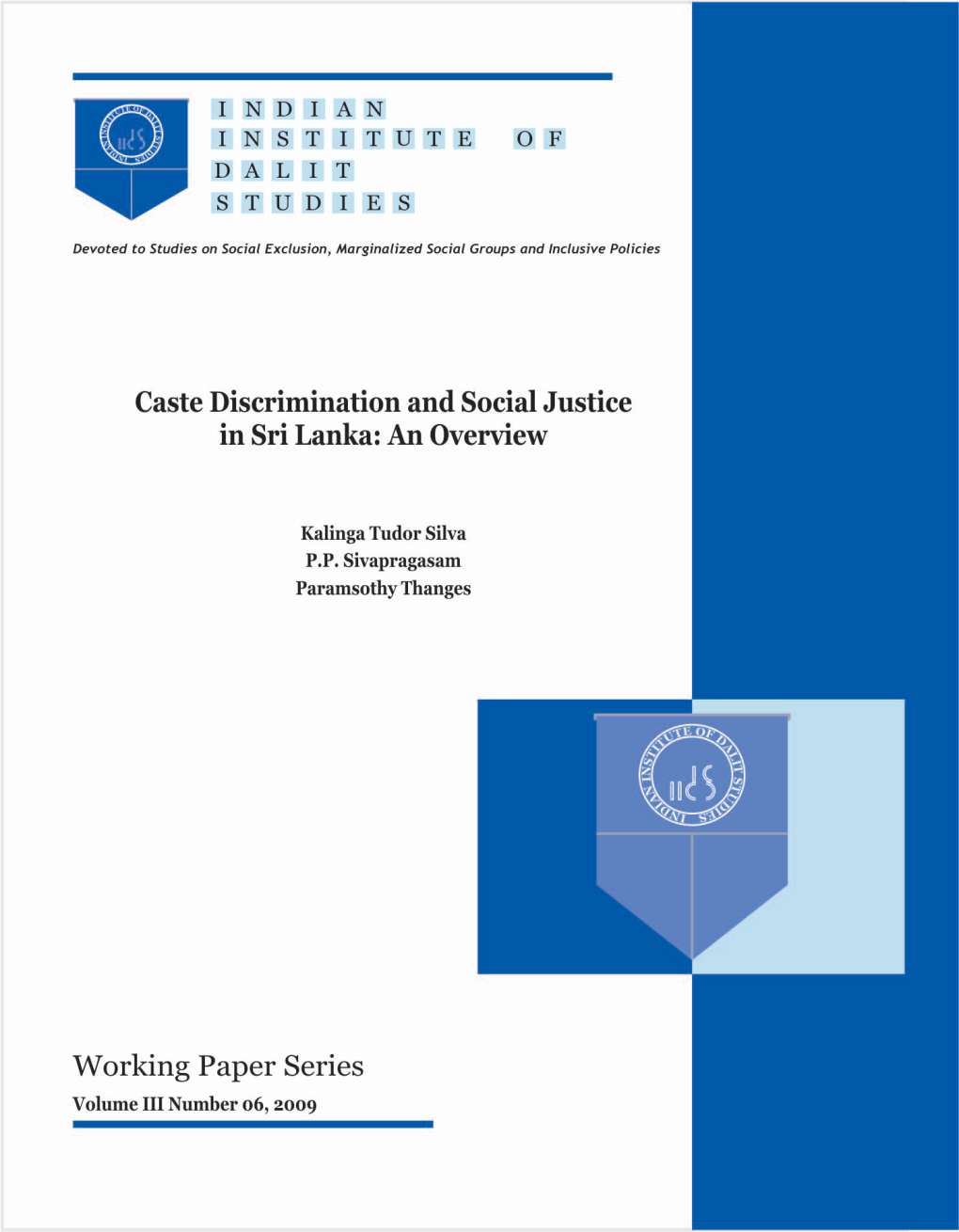 Caste Discrimination and Social Justice in Sri Lanka: an Overview