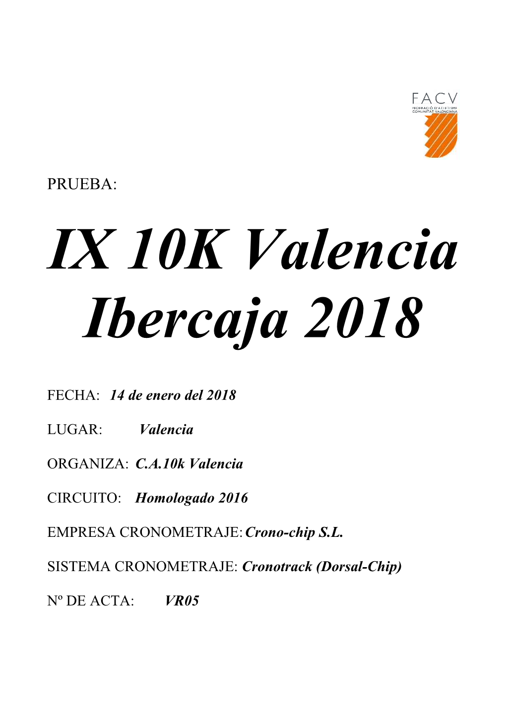 IX 10K Valencia Ibercaja 2018