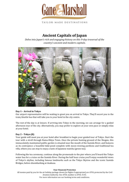 Ancient Capitals of Japan Holiday Itinerary