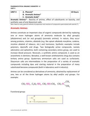 Aromatic Amines* C