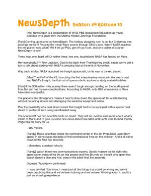 Newsdep Season 49 Episode 10