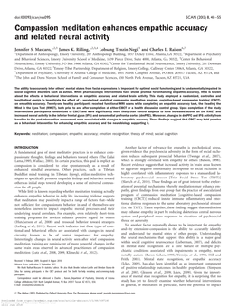 Compassion Meditation Enhances Empathic Accuracy and Related Neural Activity