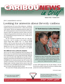 Caribou News in Brief Is Published by the BQCMB