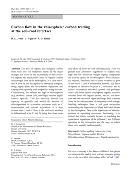 Carbon Flow in the Rhizosphere: Carbon Trading at the Soil–Root Interface