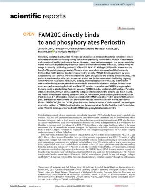 FAM20C Directly Binds to and Phosphorylates Periostin