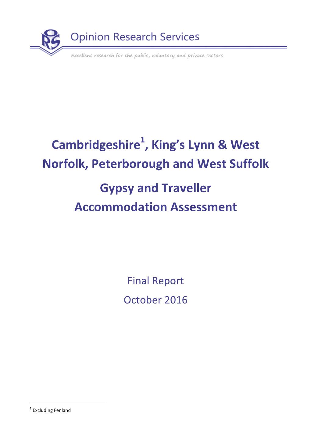 Gypsy and Traveller Accommodation Assessment 2016