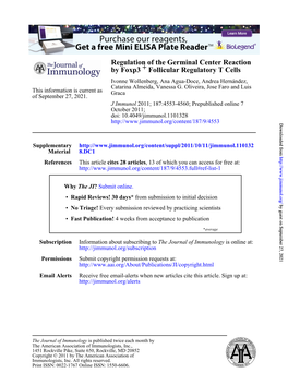 Follicular Regulatory T Cells + by Foxp3 Regulation of the Germinal