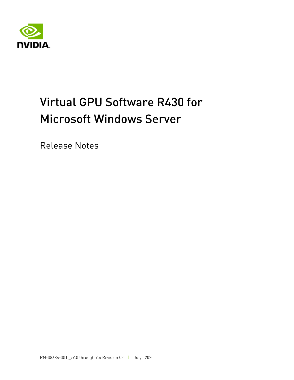 Virtual GPU Software R430 for Microsoft Windows Server