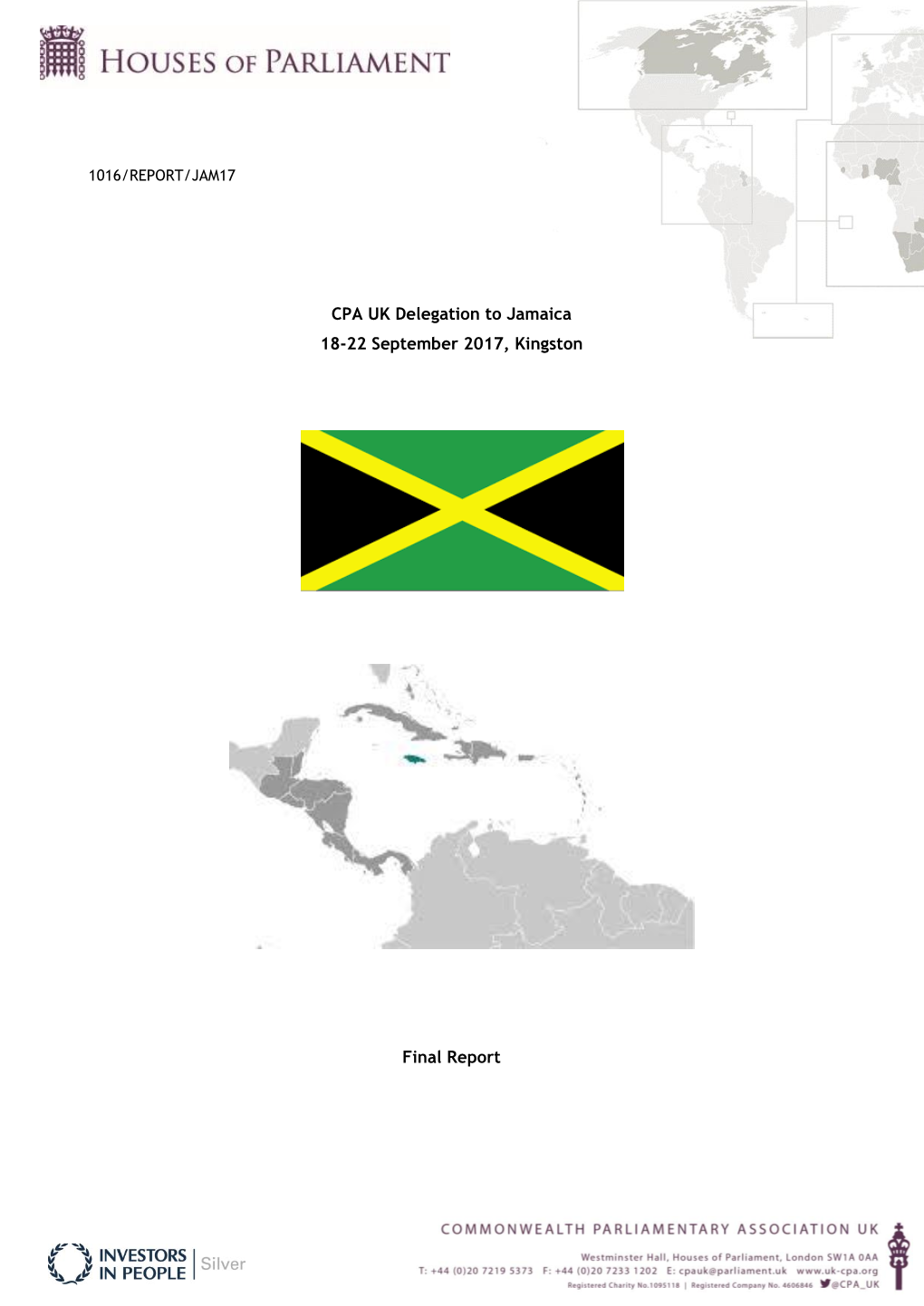 CPA UK Delegation to Jamaica 18-22 September 2017, Kingston
