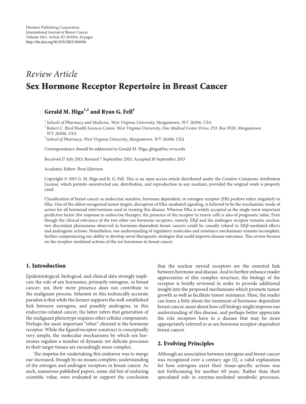 Sex Hormone Receptor Repertoire in Breast Cancer