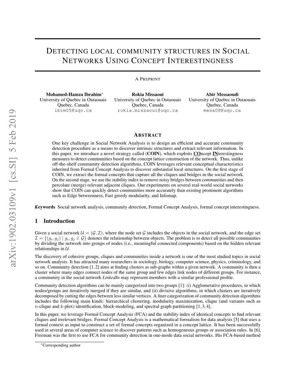 Detecting Local Community Structures in Social Networks Using Concept