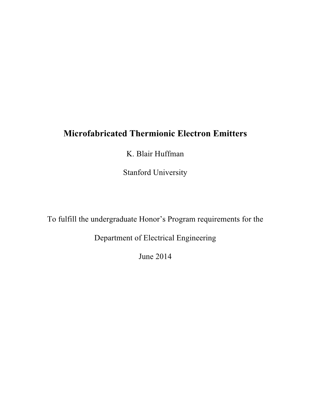 Microfabricated Thermionic Electron Emitters