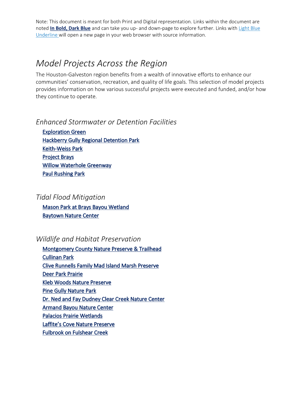 Model Projects Across the Region