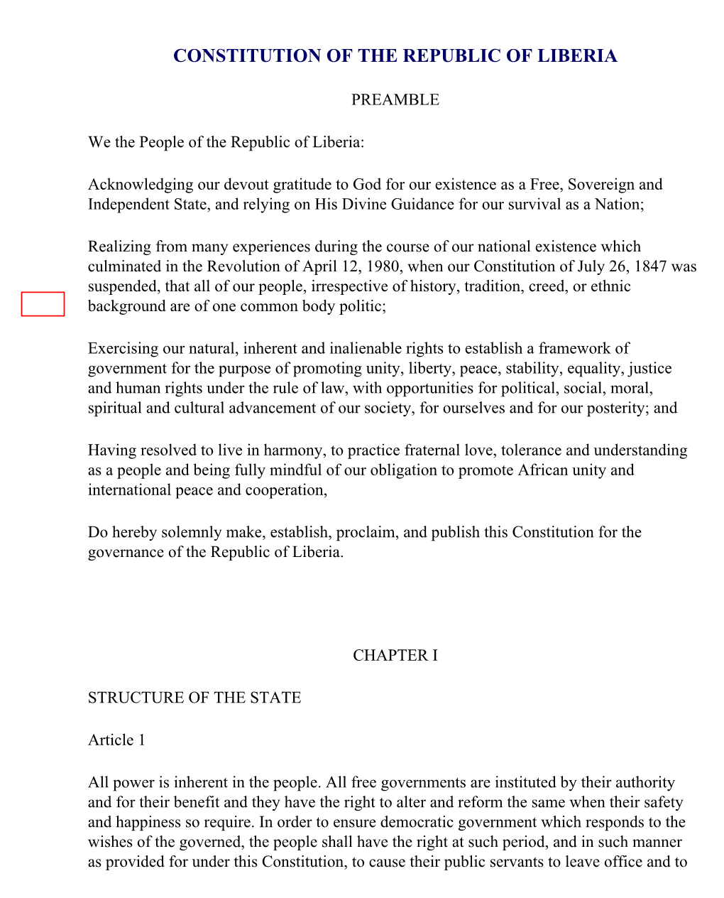 Liberian Constitution