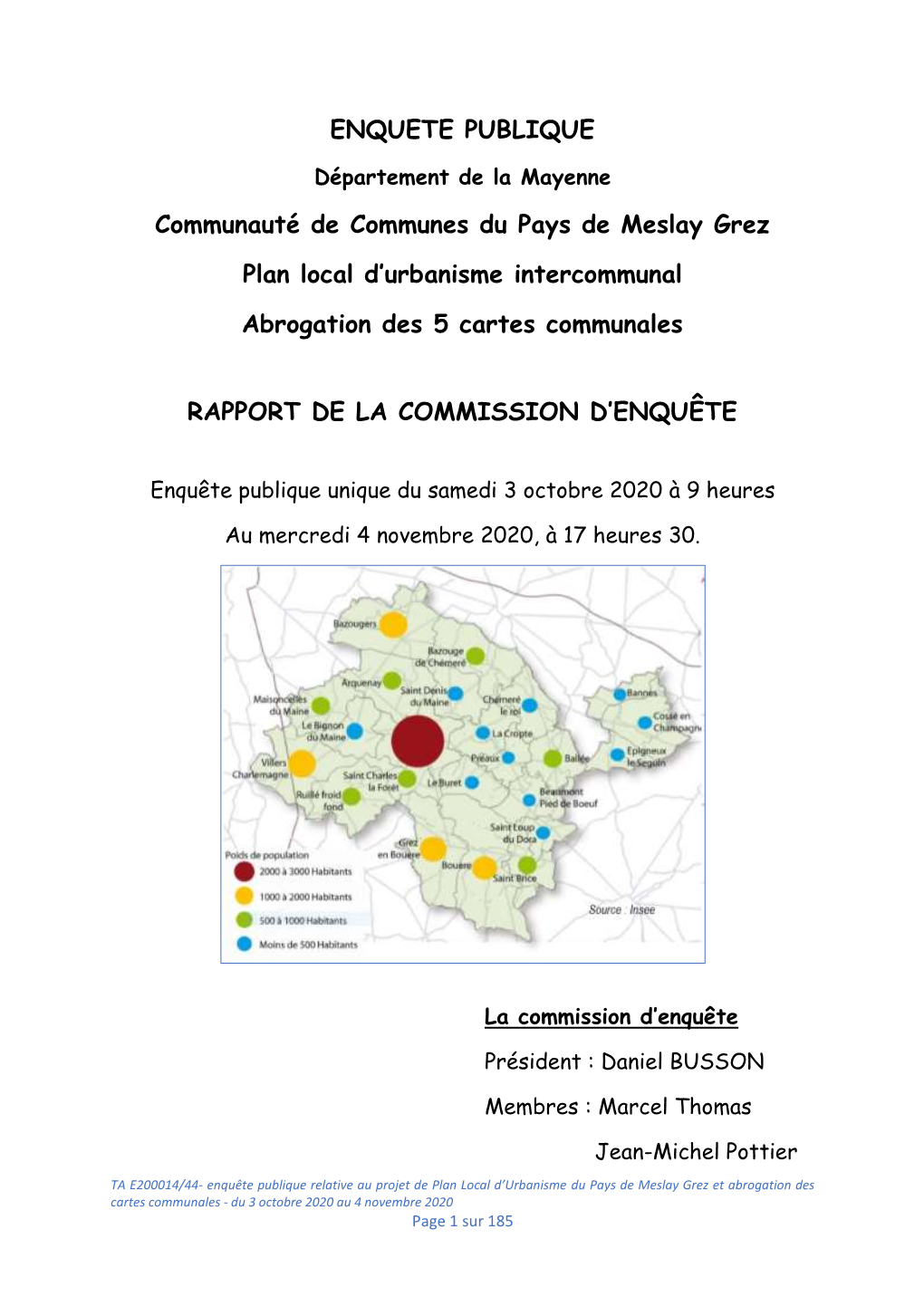 Rapport Plui Et Abrogations Cartes Communales