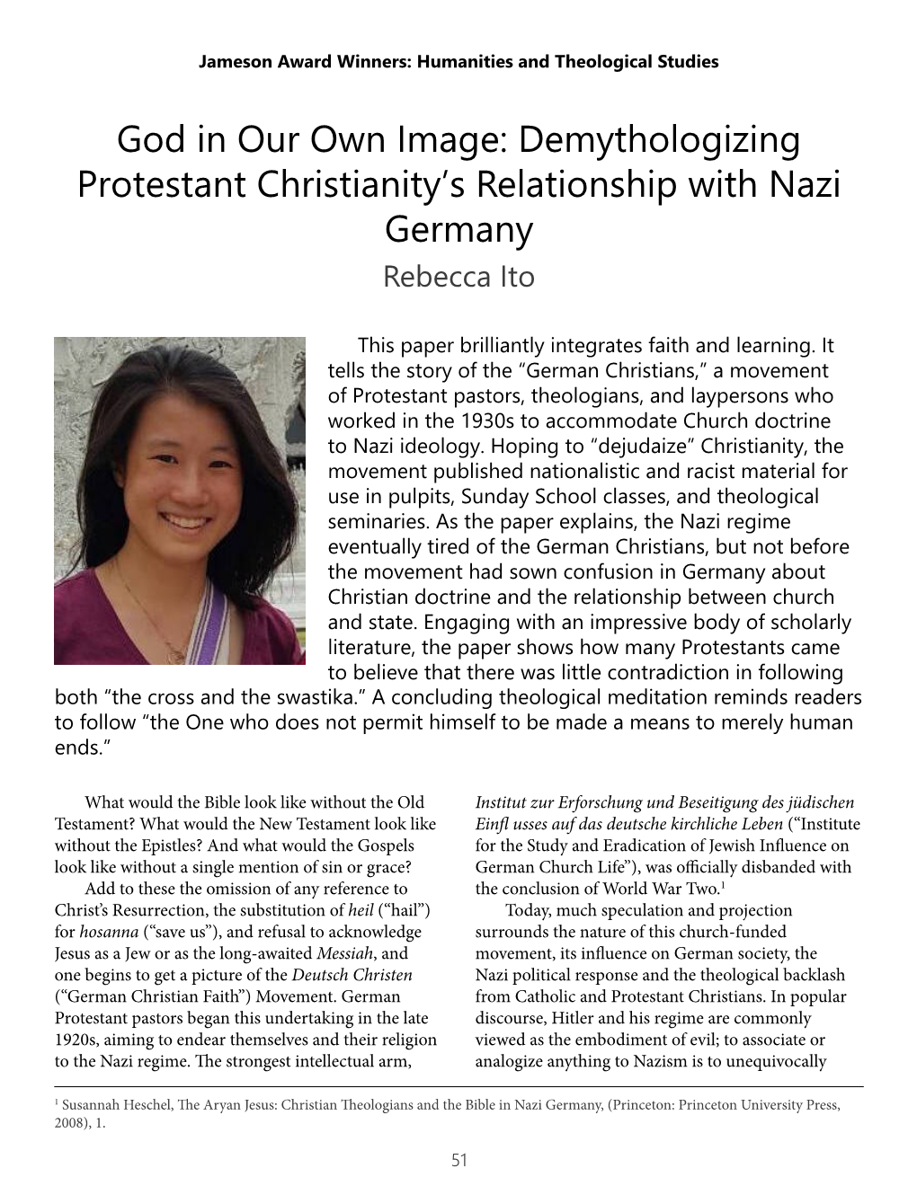 Demythologizing Protestant Christianity's Relationship with Nazi