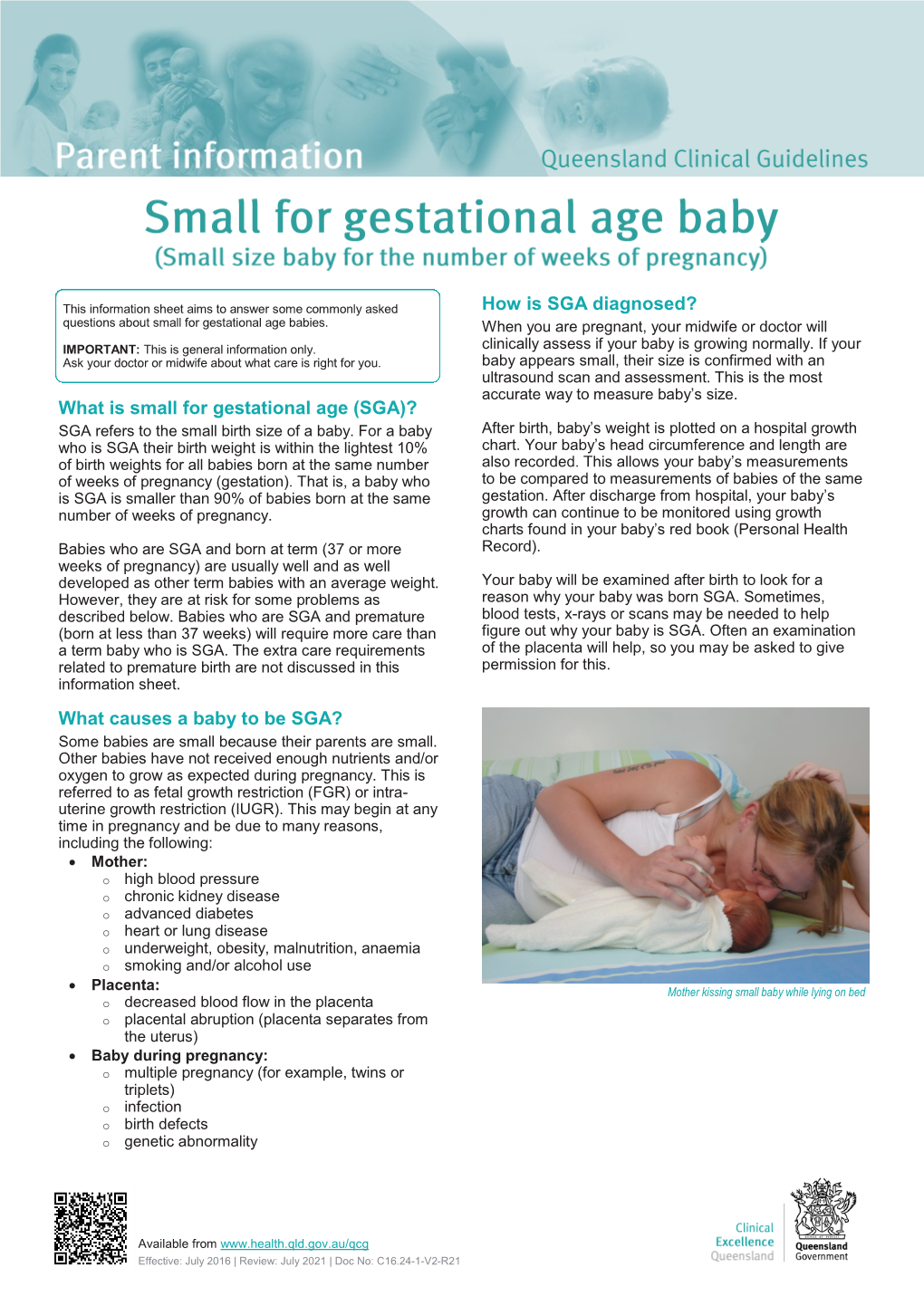 Parent Information: Small for Gestational Age Baby