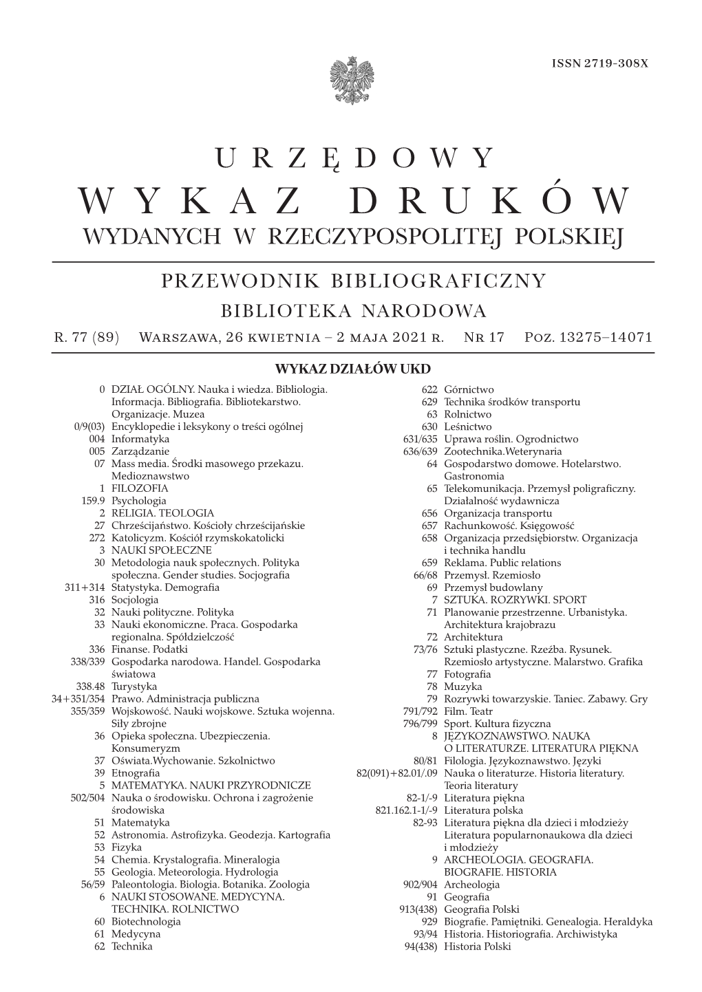 Urzedowy Wykaz Drukow