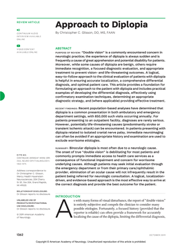 Approach to Diplopia  CONTINUUM AUDIO by Christopher C