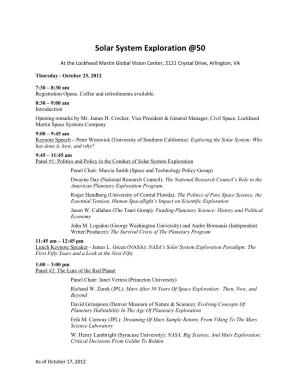Solar System Exploration @50