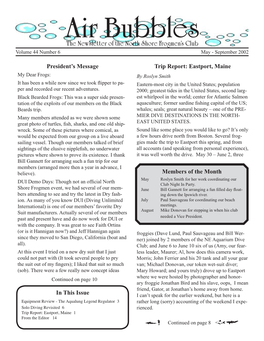 The Newsletter of the North Shore Frogmen's Club