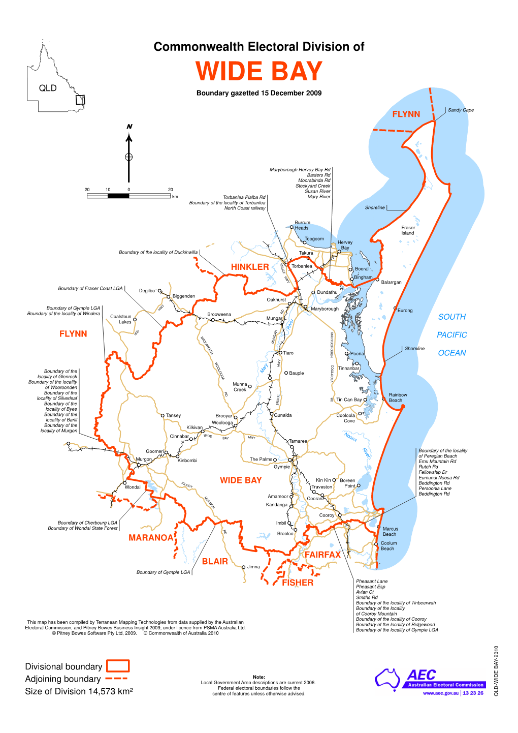 WIDE BAY QLD Boundary Gazetted 15 December 2009