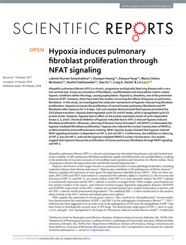 Hypoxia Induces Pulmonary Fibroblast Proliferation Through NFAT Signaling