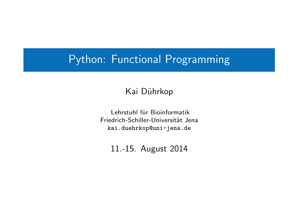 Functional Programming