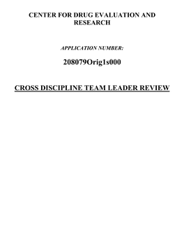 Cross Discipline Team Leader Review