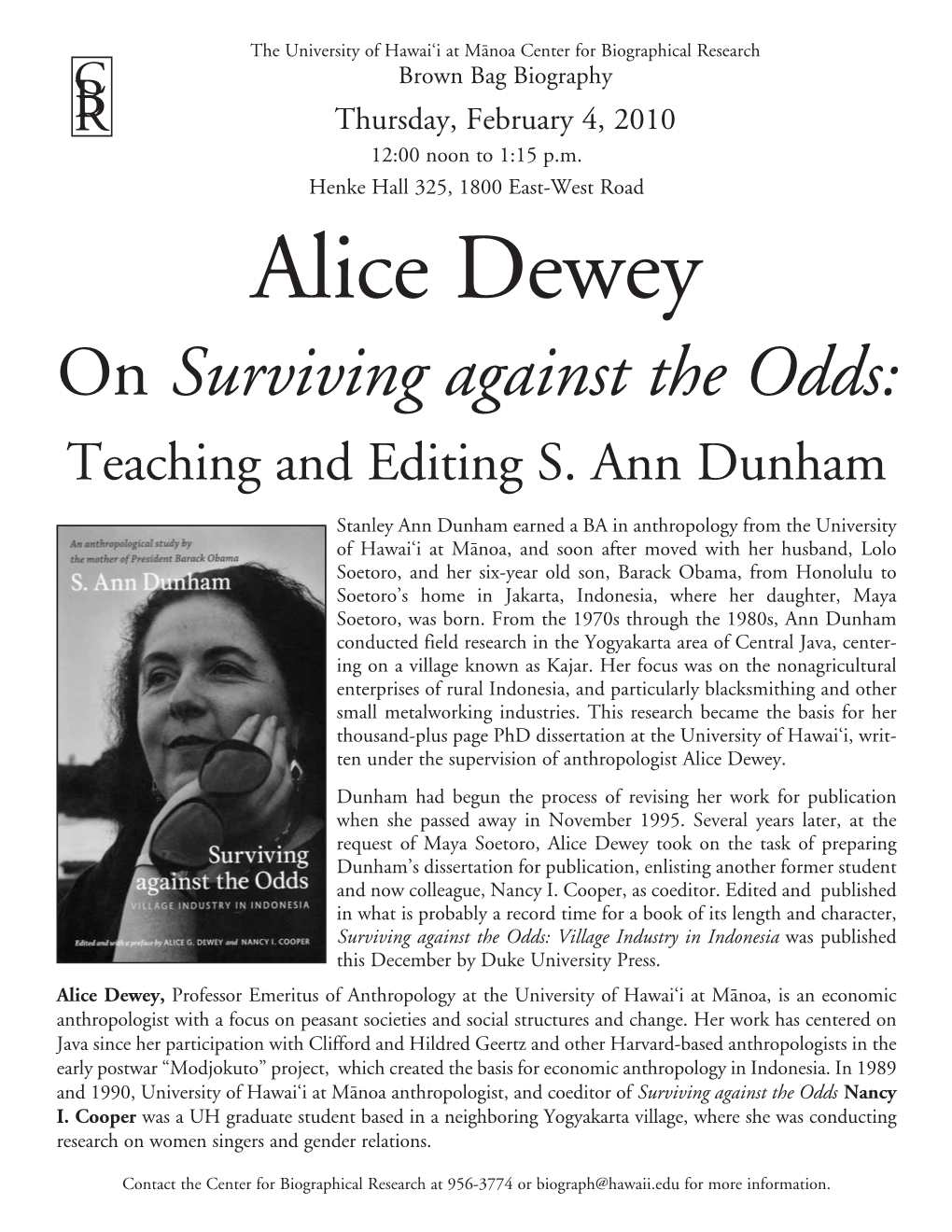 Alice Dewey on Surviving Against the Odds: Teaching and Editing S