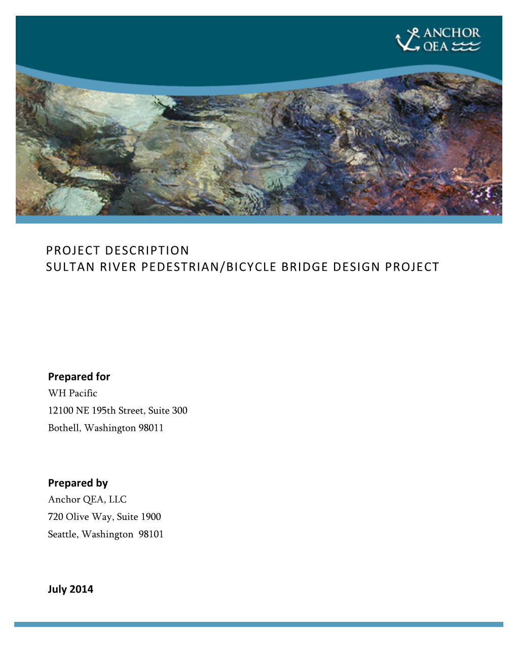 Sultan River Pedestrian/Bicycle Bridge Design Project Description