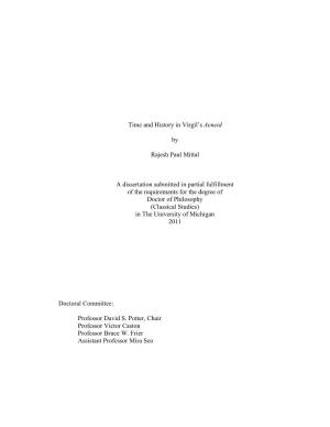 Time and History in Virgil's Aeneid by Rajesh Paul Mittal a Dissertation