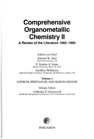Comprehensive Organometallic Chemistry II a Review of the Literature 1982-1994