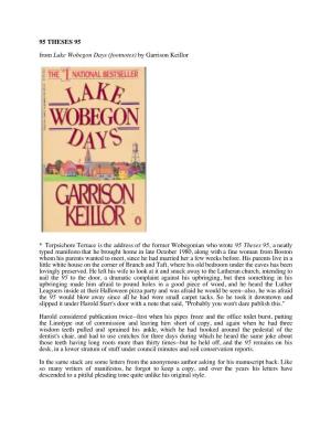 95 THESES 95 from Lake Wobegon Days (Footnotes) by Garrison Keillor