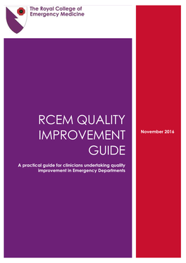 RCEM Quality Improvement Guide (2016) Page: 0 Foreword