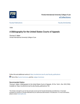 A Bibliography for the United States Courts of Appeals