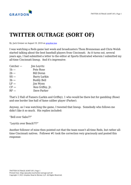 TWITTER OUTRAGE (SORT OF) | Page 1